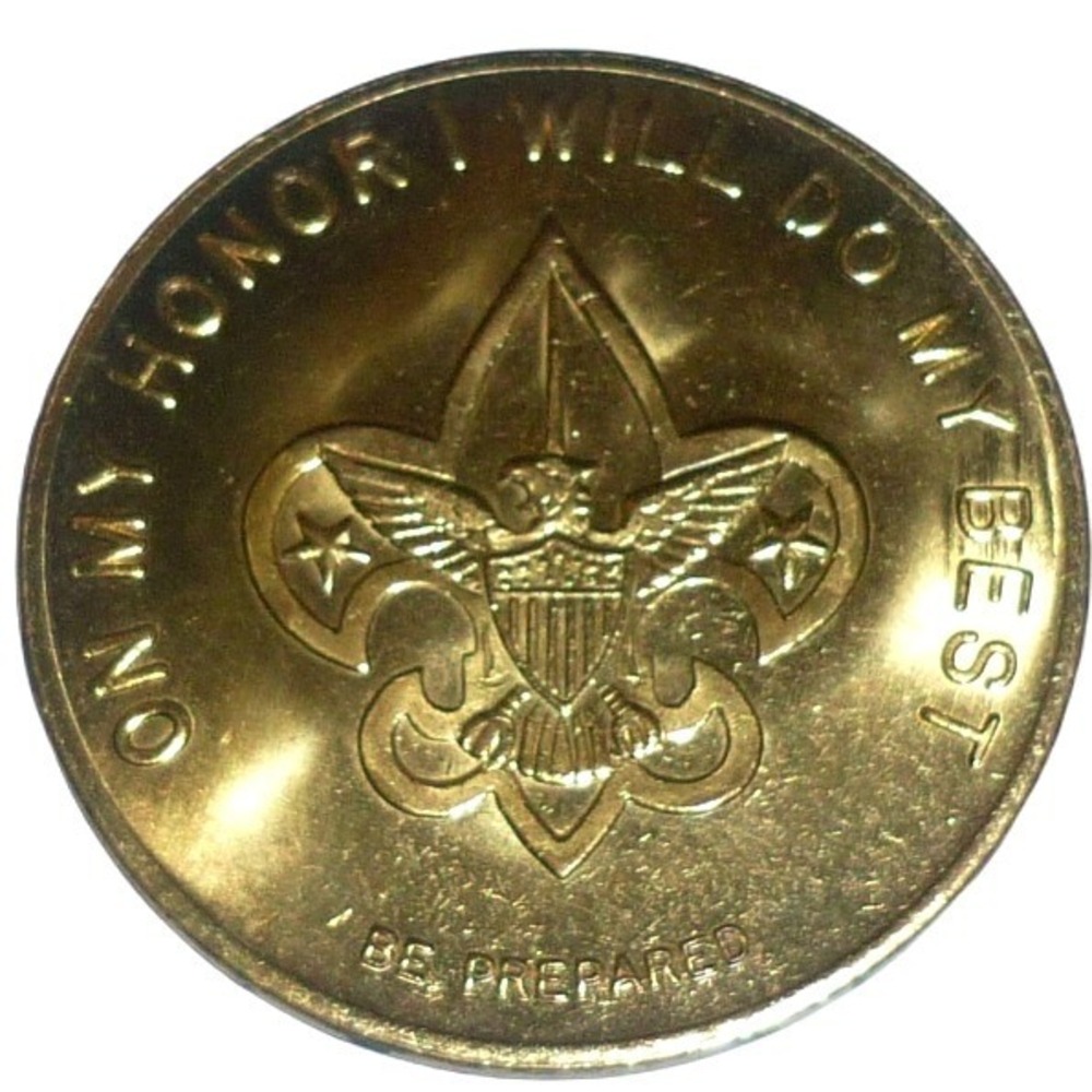 Vintage Boy Scouts of America BSA Good Turn Brass Challenge Coin Gold 1.25in